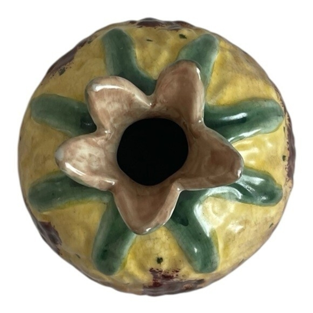 Vintage Huarong Hall Ceramic Pineapple Sculpture Vase Asian Porcelain - Picture 6 of 7